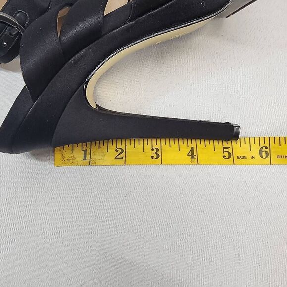 JOAN & DAVID Size 8.5 Davaleria Black Platform Ankle Strap Sandals Heels Stilett - Picture 9 of 11